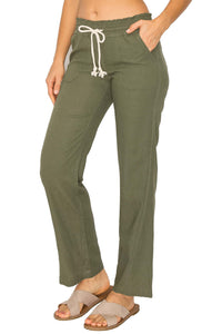 Women's Casual Linen Pants 29 Inch Inseam