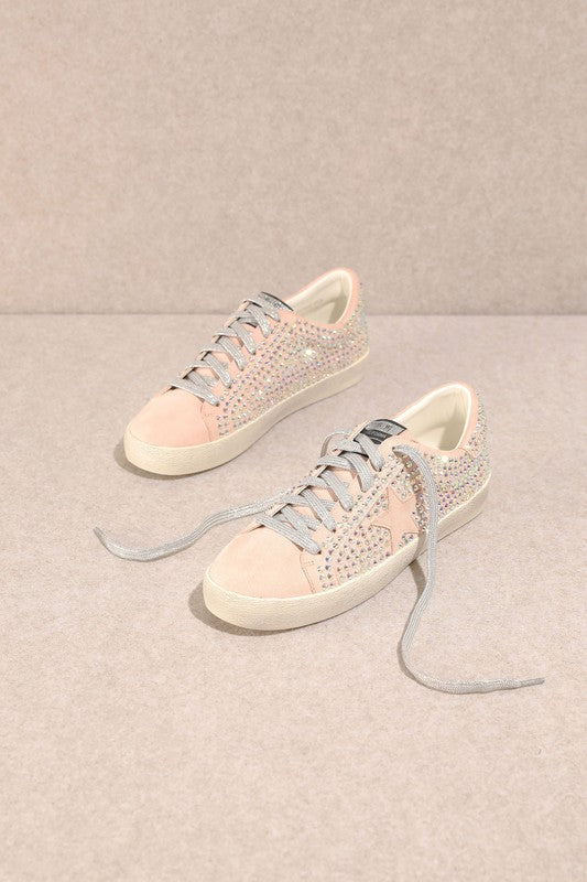 Pink Rhinestone Pink Fashion Sneakers