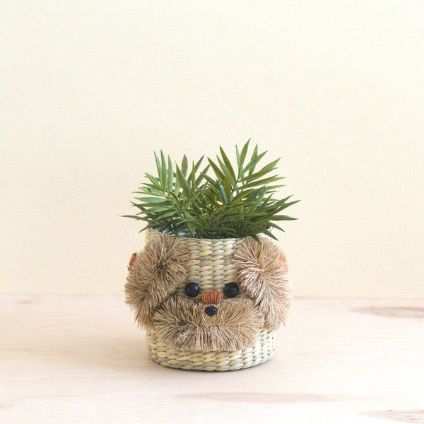 Dog Seagrass Basket Planter - Planter Basket