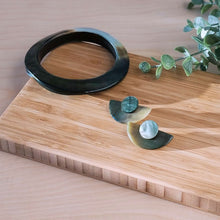 Grey Circle and Halfmoon Geometric Studs