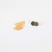 Dark Two-Tone Circle and Halfmoon Geometric Studs