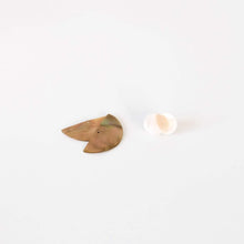 Light Two-Tone Circle and Halfmoon Geometric Studs