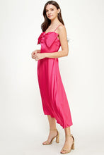 Hot Pink Bow Detail Satin Dress