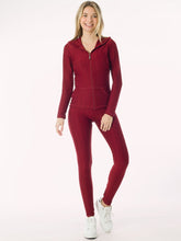 Burgundy Scrunch Butt Active Leggings & Zip Up Jacket Set