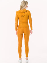 Mustard Scrunch Butt Active Leggings & Zip Up Jacket Set