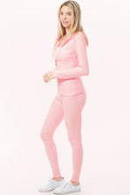 Pink Scrunch Butt Active Leggings & Zip Up Jacket Set