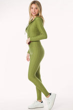 Olive Scrunch Butt Lift Leggings & ZipUp Crop Jacket Set