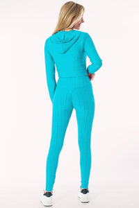 Mint Scrunch Butt Lift Leggings & ZipUp Crop Jacket Set