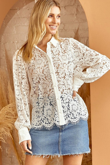 Ivory Crochet Lace Blouse