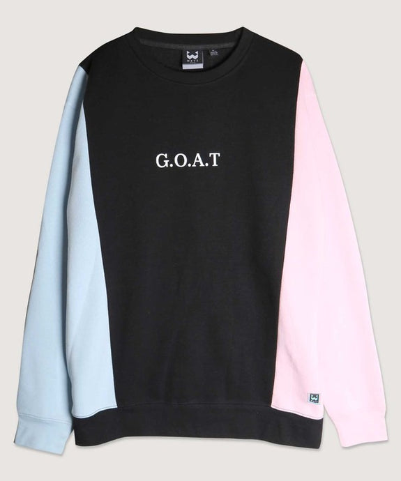 Slush Pink Color Block Crew Pullover