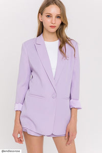 Light Purple Single Breasted Blazer
