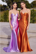 Lavender Satin Corset Fitted Gown