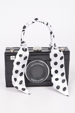 Black Scarf Handle Camera Convertible Clutch