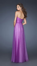 Lavender Glittering Stone Sweetheart Necklin Two Tone Net Long Dress