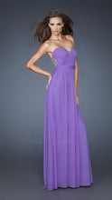 Purple Lattice Patterned Beaded Back Long Dress