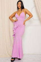 Light Pink Ruffle On The Side Mermaid Maxi Dress