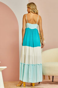 Mint Multi Plus Colorblock Maxi Dress