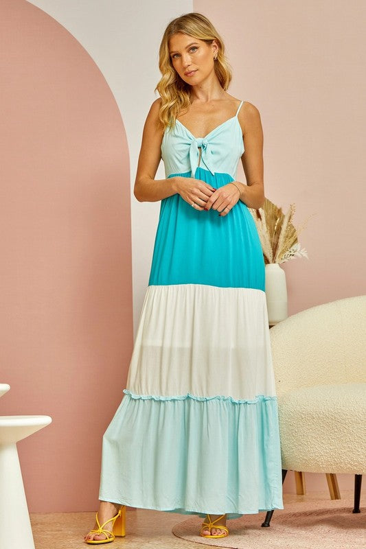 Mint Multi Plus Colorblock Maxi Dress