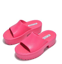 Fuchsia Women'S Platfor Slip On Sandals