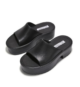 Black Women'S Platfor Slip On Sandals