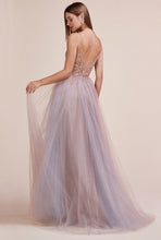 Rose Wood Ophelia Bead Strap Tulle Gown