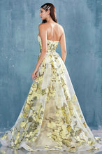 Printed Strape Long Prom Dress