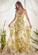 Printed Strape Long Prom Dress