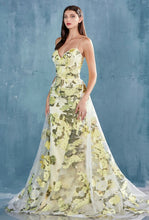 Printed Strape Long Prom Dress