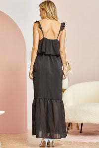 Black Double Layer Maxi Dress