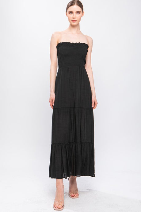 Black Strapless Maxi Dress