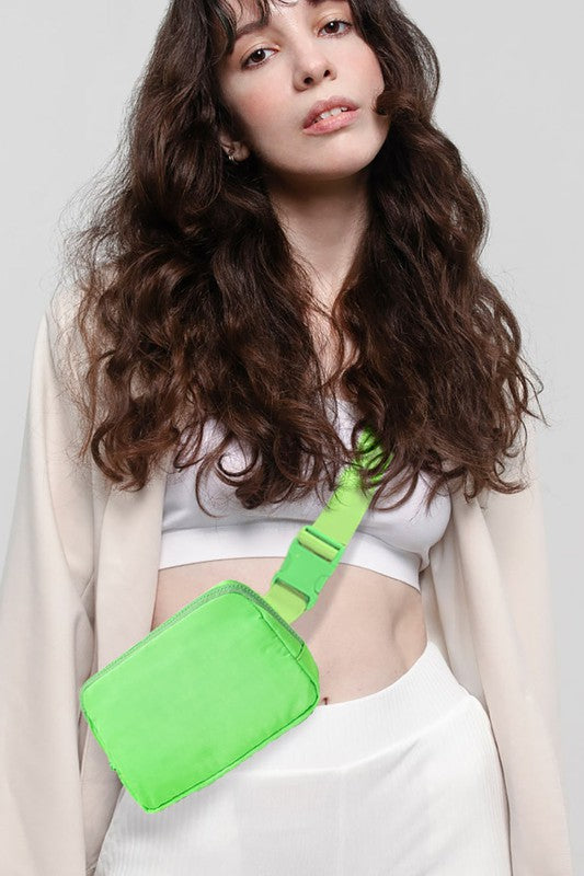 Solid Nylon Sling Bag Fanny Pack Belt Bag