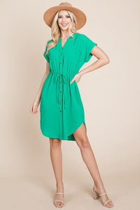 Green Summer Button Down Dress