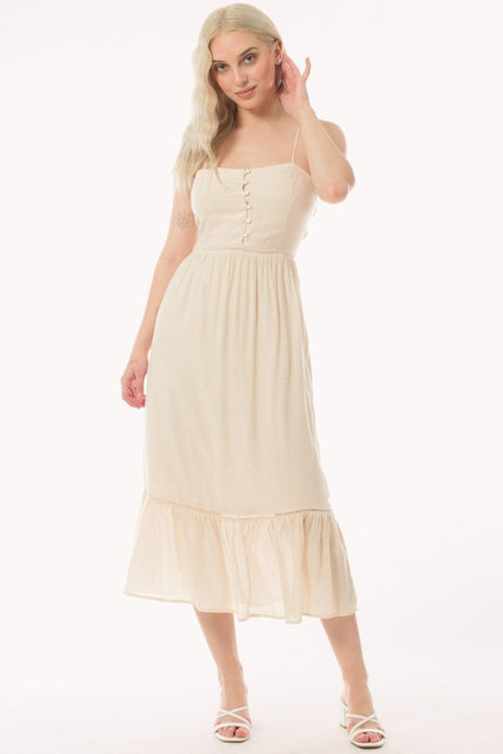 Natural Sweetheart Neck Smocked Back Cami Sundress