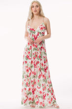 Offwhite Tropical Print V-Neck Smocked Back Maxi Sundress
