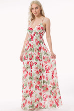 Offwhite Tropical Print V-Neck Smocked Back Maxi Sundress