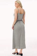 Grey Casual Elastic Waist Cami Knit Maxi Dress