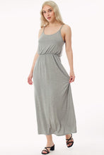 Grey Casual Elastic Waist Cami Knit Maxi Dress