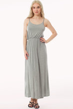 Grey Casual Elastic Waist Cami Knit Maxi Dress