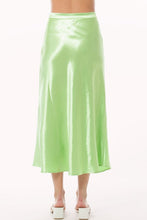 Light Green Satin Midi A Line Slip Skirt