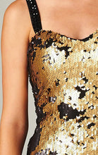 Gold & Black Sequin Cocktail Dress