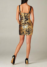Gold & Black Sequin Cocktail Dress