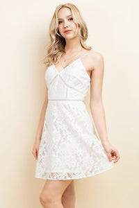 White Lace Sling Midi Dress