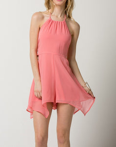Chiffon Halter Cut Out Romper
