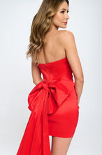 Fuchsia Back Bow Bodycon Mini Dress