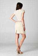 Scalloped Accent Waist Lace Layered Cocktail Dress