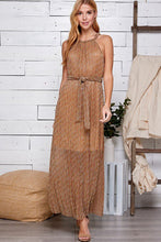 Multi Brown Multi Color Halter Neck Maxi Dress