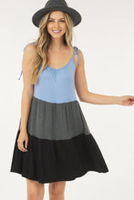 Charcoal Sleeveless Color Block Dress
