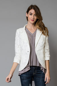 Chic Lace Overlay Blazer