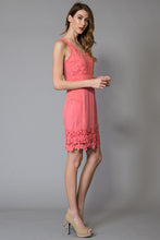 Lace Trim Neck and Knee Lining Sheath Dress
