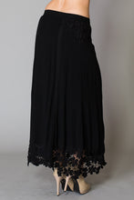 Lace Trim Lining Elastic Waistband Maxi Skirt